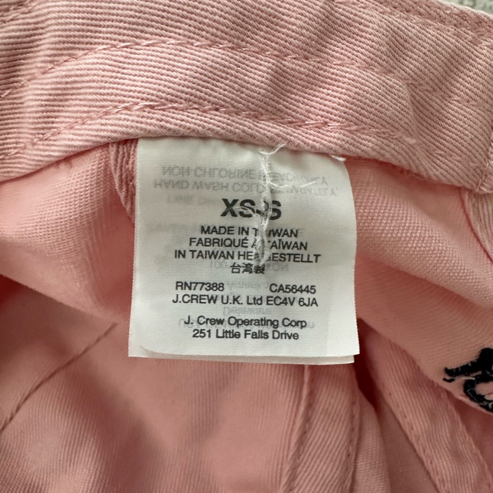 J. Crew Girl’s Pink Cap with Navy Embroidery - Picture 3 of 3